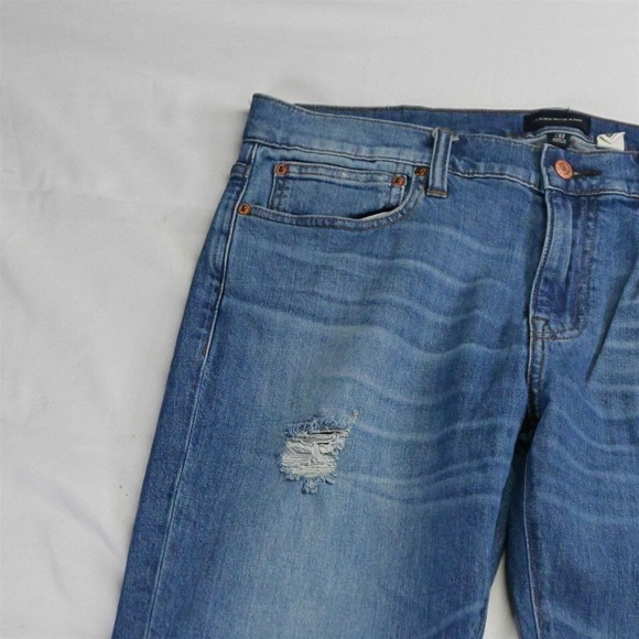 J.CREW 34 x 32 Fair Trade 484 Slim Light Destroyed Flex Denim Jeans - Picture 2 of 5